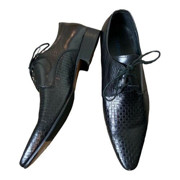 Serdaomani Other - Serdaomani Men’s Black Leather Point Dress Shoes 7.5‎ EU 40